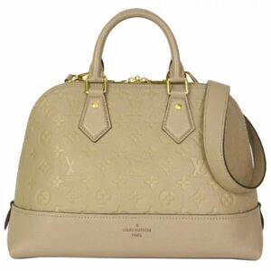 Louis Vuitton Neo Alma PM Shoulder Emplant Leather Handbag Creme